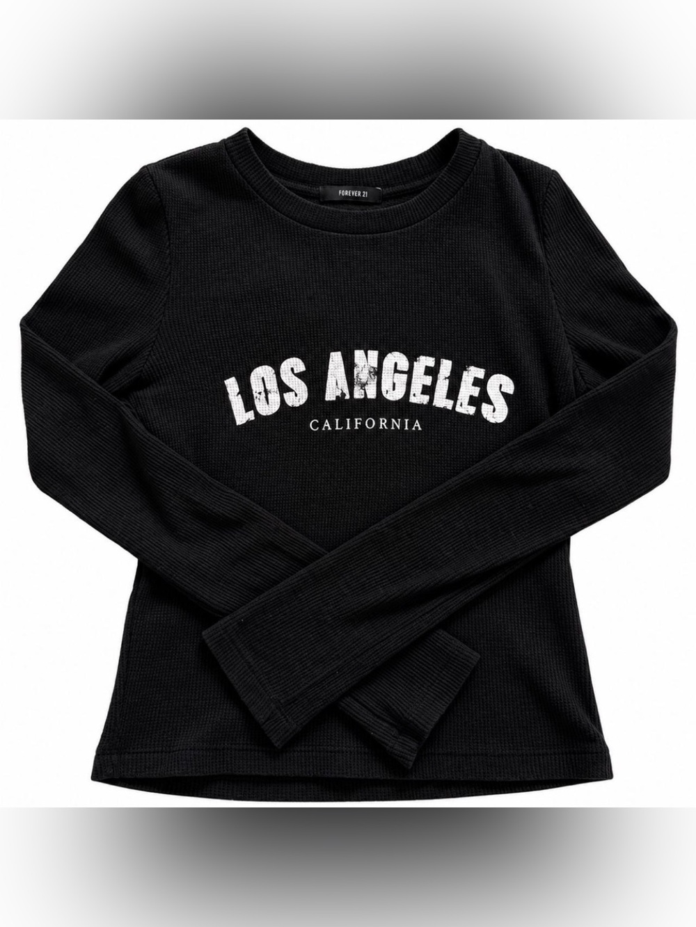 Forever 21 Black Los Angeles California Graphic Long Sleeve Top